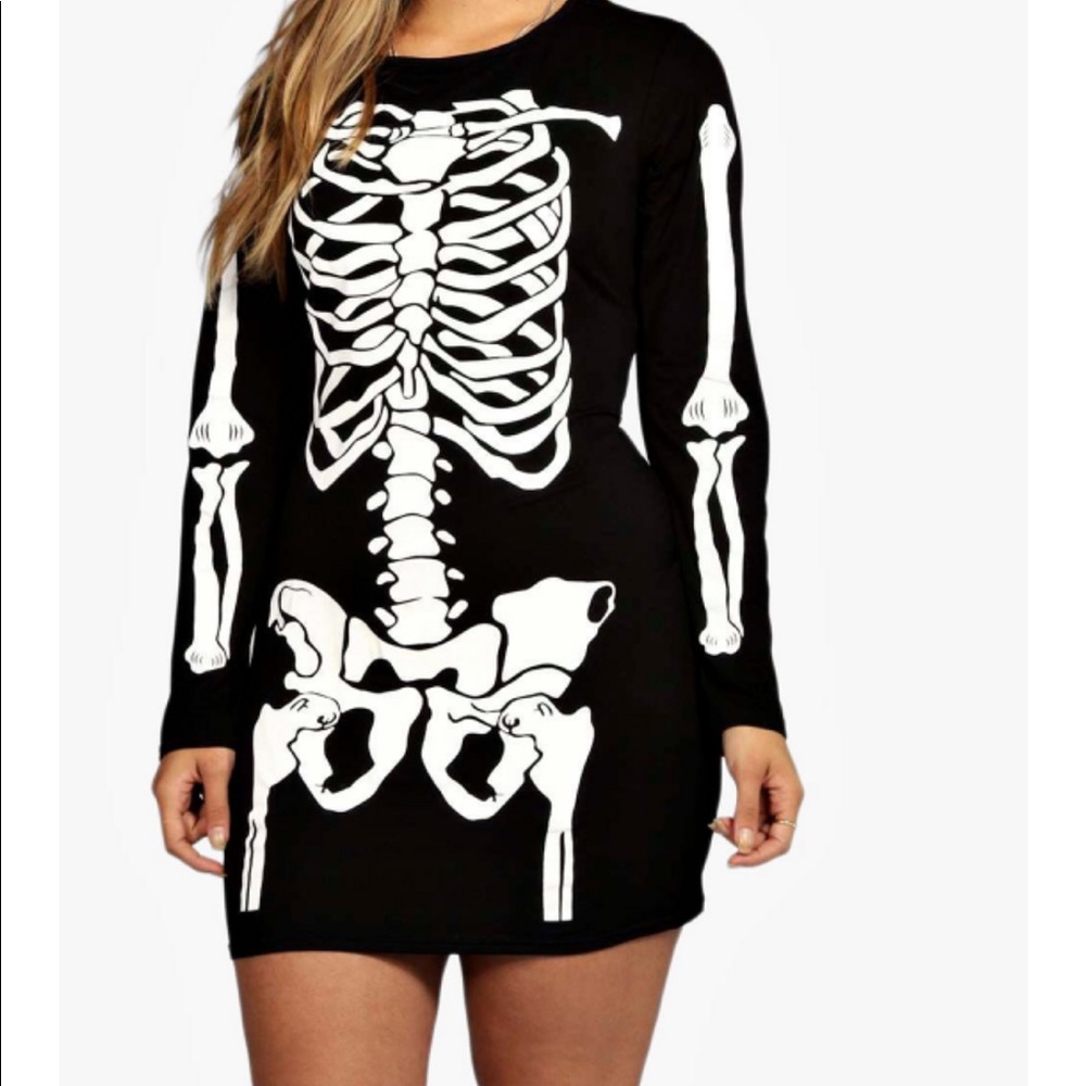 Boohoo Plus Skeleton Dress
